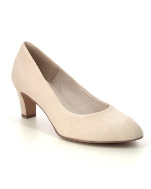 Tamaris Daenerys Nude Suede Womens Court Shoes 22420-42-233 in a Plain Suede Leather in Size 37