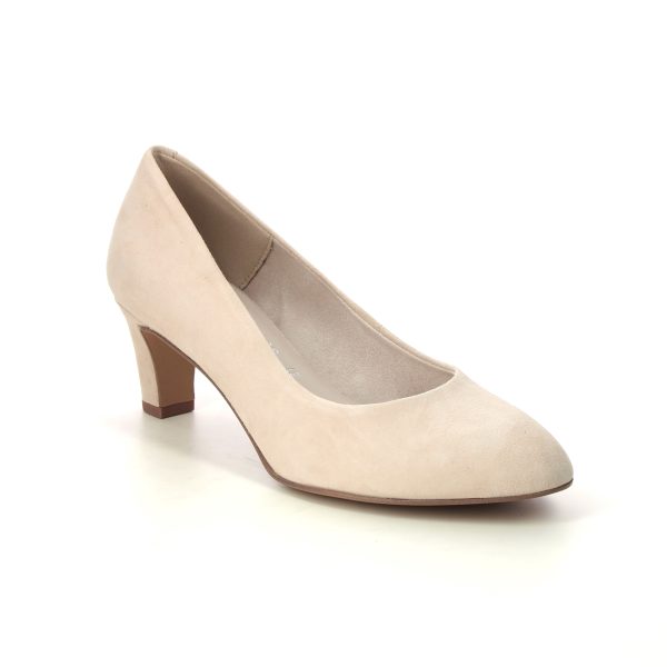 Tamaris Daenerys Nude Suede Womens Court Shoes 22420-42-233 in a Plain Suede Leather in Size 37