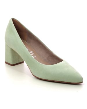 Tamaris Edan Block 65 Mint green Womens Court Shoes 22435-20-760 in a Plain Leather in Size 36