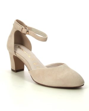 Tamaris Gala Daenerys Nude Suede Womens Court Shoes 22401-42-251 in a Plain Suede Leather in Size 37