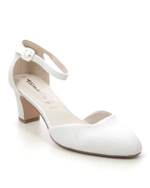 Tamaris Gala Daenerys White Glitter Womens Heeled Sandals 24432-20-172 in a Plain Man-made in Size 38
