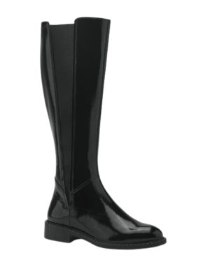 Tamaris Janne Long Black patent Womens knee-high boots 25518-41-018 in a Plain Man-made in Size 38