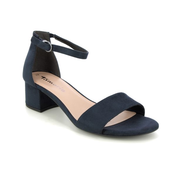 Tamaris Koli 45 Navy Womens Heeled Sandals 28201-42-805 in a Plain Textile in Size 37