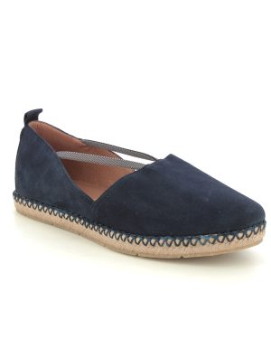 Tamaris Kyri Carmen 20 Navy Suede Womens Espadrilles 24620-44-805 in a Plain Leather in Size 41