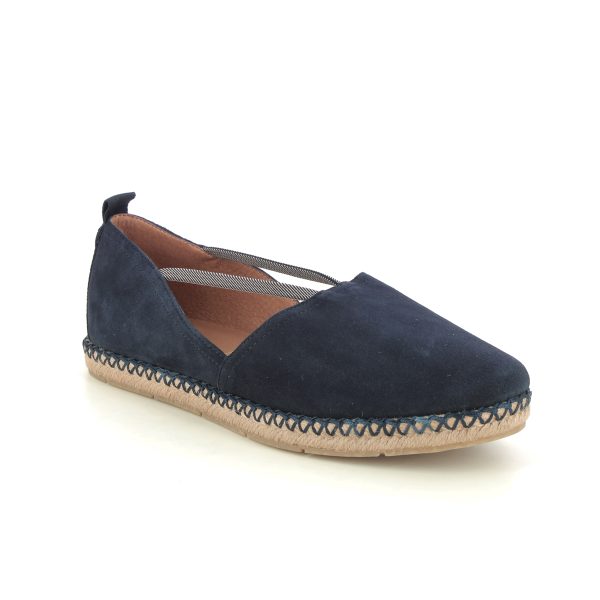 Tamaris Kyri Carmen 20 Navy Suede Womens Espadrilles 24620-44-805 in a Plain Leather in Size 41
