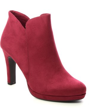 Tamaris Lycorbu Fatale Red Womens Heeled Boots 25316-41-559 in a Plain Textile in Size 37