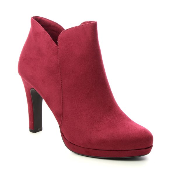 Tamaris Lycorbu Fatale Red Womens Heeled Boots 25316-41-559 in a Plain Textile in Size 37