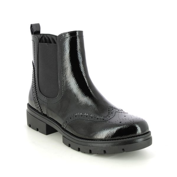 Tamaris Neria Black patent Womens Chelsea Boots 25489-29-018 in a Plain Man-made in Size 40