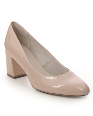 Tamaris Rosalyn Block Nude Patent Womens Court Shoes 22407-41-253 in a Plain Man-made in Size 37