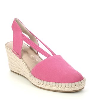 Tamaris Tremp Wedge Raspberry pink Womens Espadrilles 29603-20-505 in a Plain Textile in Size 41
