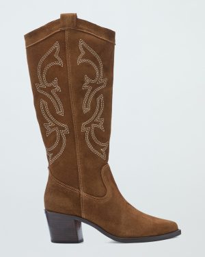 Tan Suede Cowboy Boot