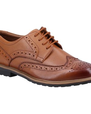 (Tan, UK 3) Hush Puppies Verity Brogue Womens Ladies Lace Up Brogues Shoes