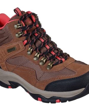 (Tan, UK 8) Skechers Trego Base Camp Womens Tan Waterproof Walking Hiking Ankle Boots