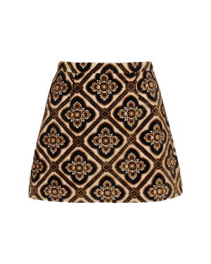 Tapestry Velvet Mini Skirt