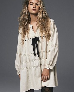 Tea Time Mini Dress at Free People in Vanilla, Size: XS