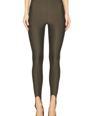 The Andamane Holly Stirrup Leggings in Khaki in Green. Size 40/S.