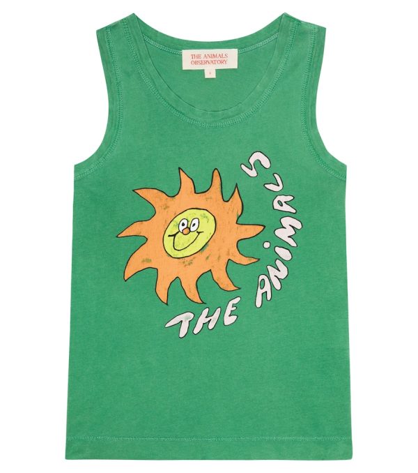 The Animals Observatory Printed cotton tank top