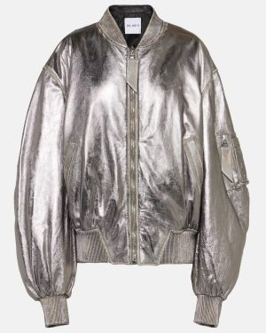 The Attico Metallic leather bomber jacket