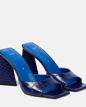 The Attico Mini Devon 85 croc-effect leather mules