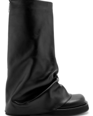 The Attico Robin Layered Leather Combat Boots - Black - 37 (IT37 / UK4)