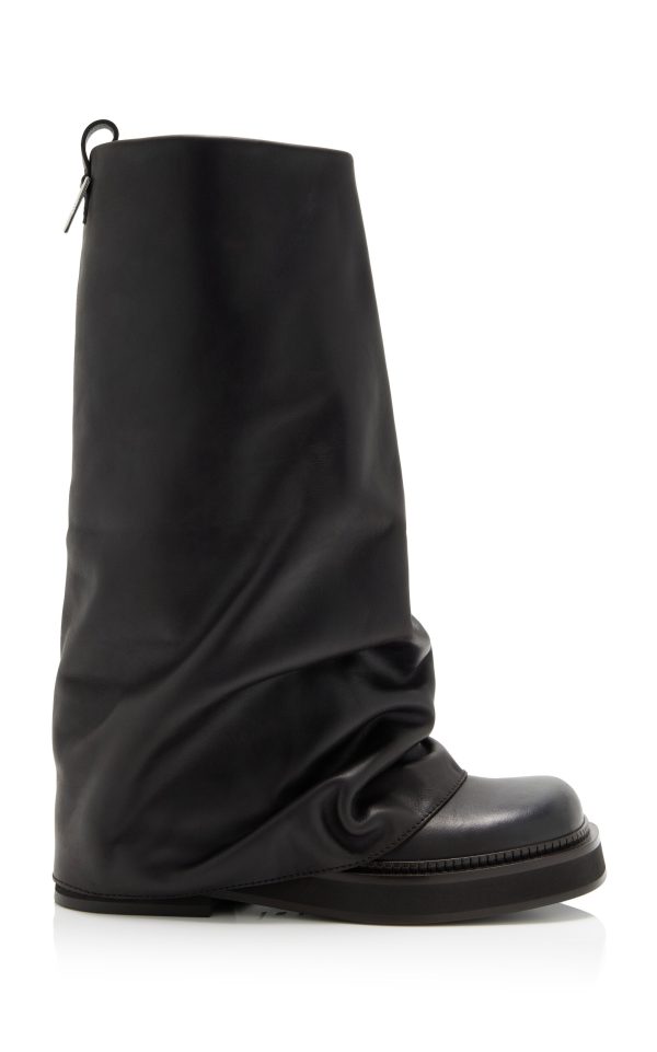 The Attico - Robin Leather Combat Boots - Brown - IT 40 - Moda Operandi