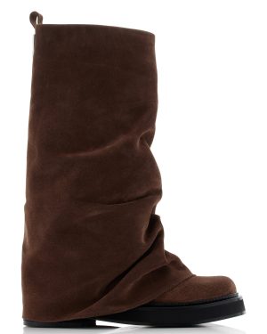 The Attico - Robin Suede Combat Boots - Brown - IT 38 - Moda Operandi