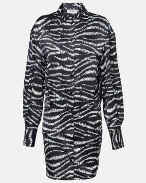 The Attico Silvye zebra-print satin shirt dress