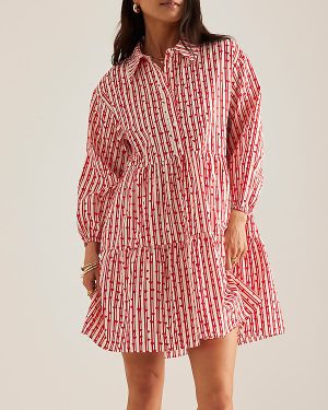 The Bettina Tiered Mini Shirt Dress