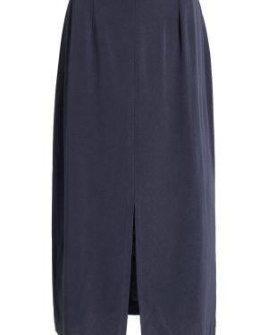 The Frankie Shop - Judy Crepe Midi Skirt - Grey - XS - Moda Operandi