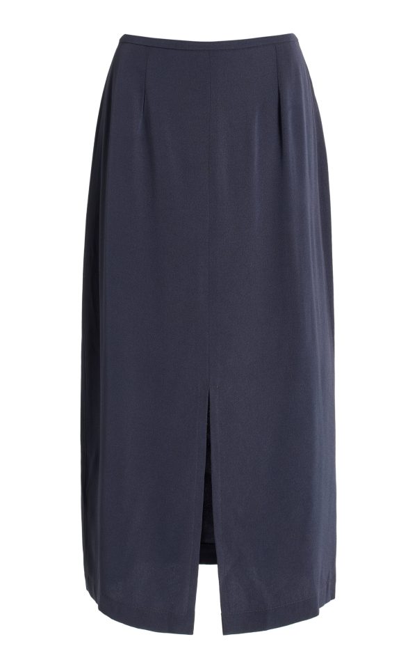 The Frankie Shop - Judy Crepe Midi Skirt - Grey - XS - Moda Operandi