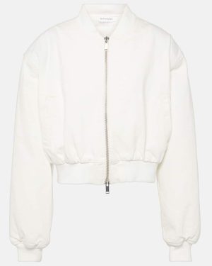 The Frankie Shop Micky cropped denim bomber jacket