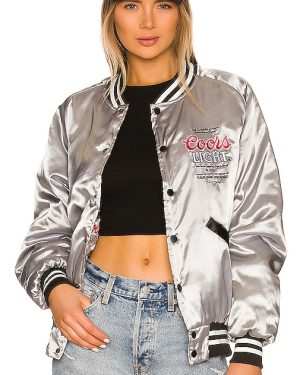 The Laundry Room Coors Light Official Nylon Bomber Jacket in Metallic Silver. Size S.