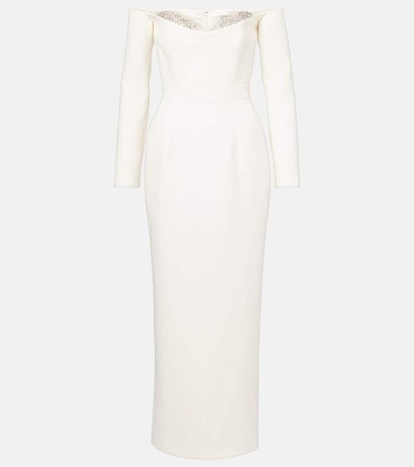 The New Arrivals Ilkyaz Ozel Bridal Farah embellished off-shoulder midi dress