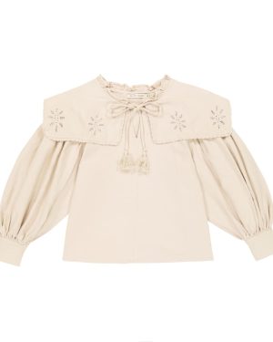 The New Society Geraldine cotton pique blouse
