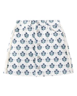 The New Society Leros floral denim skirt