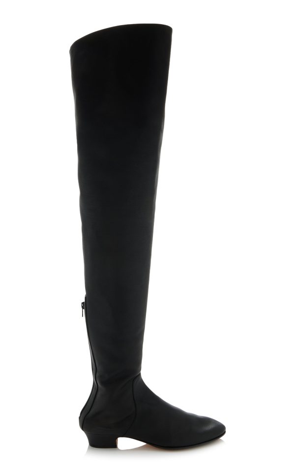 The Row - Awar Leather Over-The-Knee Boots - Black - IT 40 - Moda Operandi