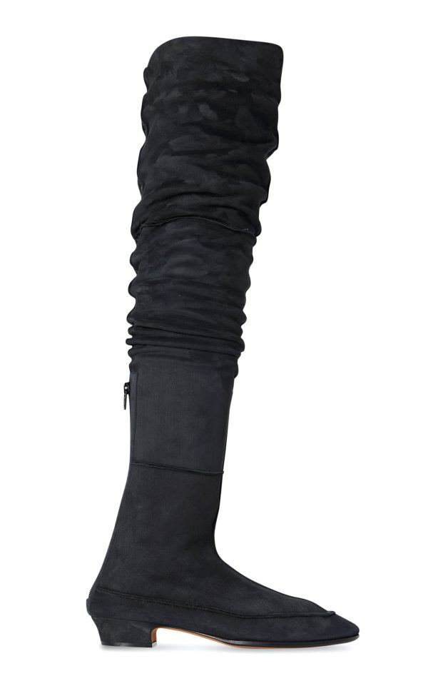 The Row - Awar Suede Over-The-Knee Boots - Black - IT 39 - Moda Operandi