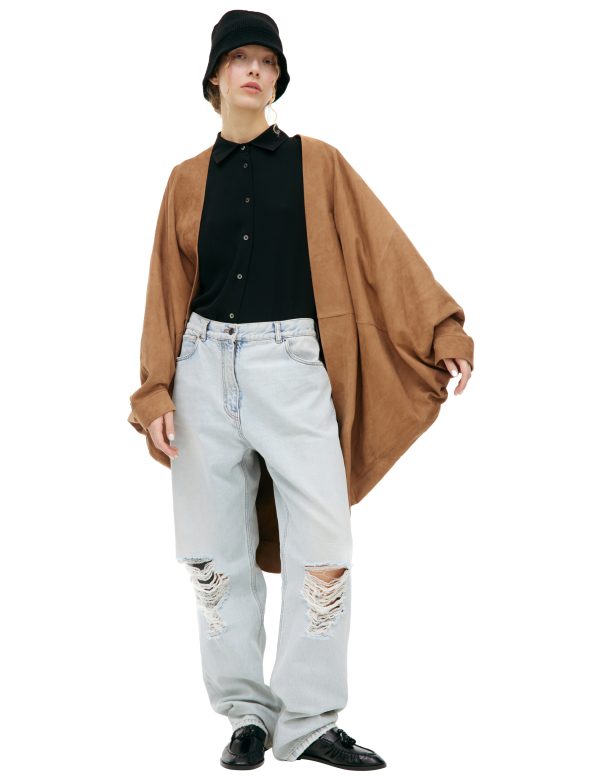 The Row Beige suede coat