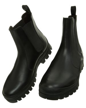 The Row Black leather chelsea boots