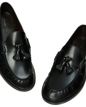 The Row Black leather loafers