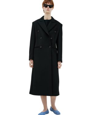 The Row Double-breasted viscose coat