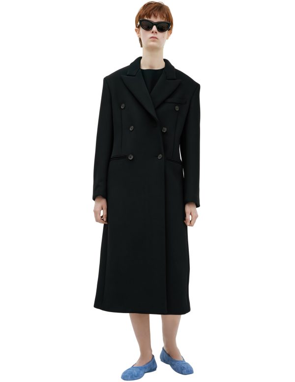 The Row Double-breasted viscose coat