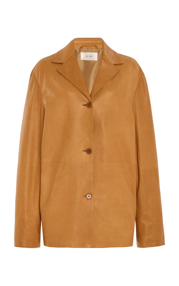The Row - Fabian Leather Jacket - Brown - US 2 - Moda Operandi