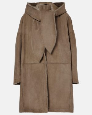 The Row Parnasse shearling-lined suede coat