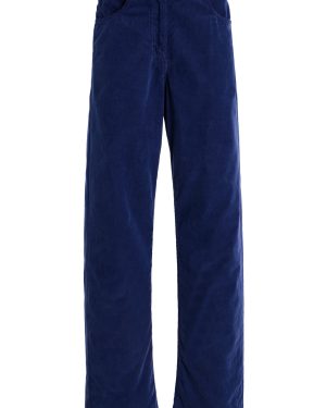 The Row - Tarley Cotton Straight-Leg Pants - Blue - 25 - Moda Operandi