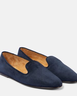 The Row Tippi suede slip-on loafers