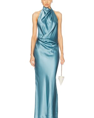 The Sei Halter Drape Bias Dress in Dusty Blue - Blue. Size 6 (also in 8).