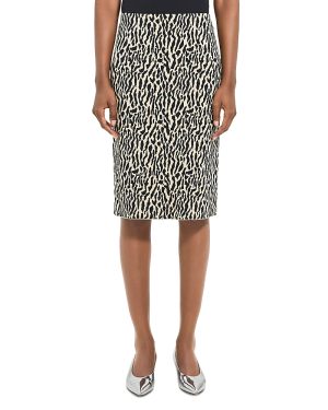 Theory Bristol Animal Print Pencil Skirt