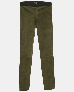 Theory Green Suede Skinny Pants XS