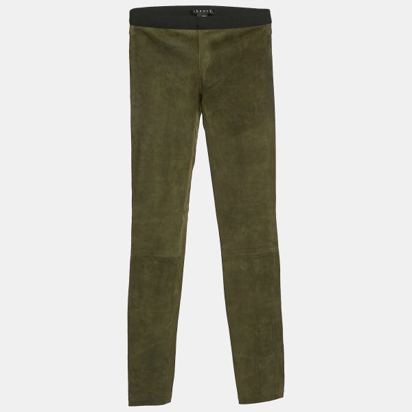 Theory Green Suede Skinny Pants XS